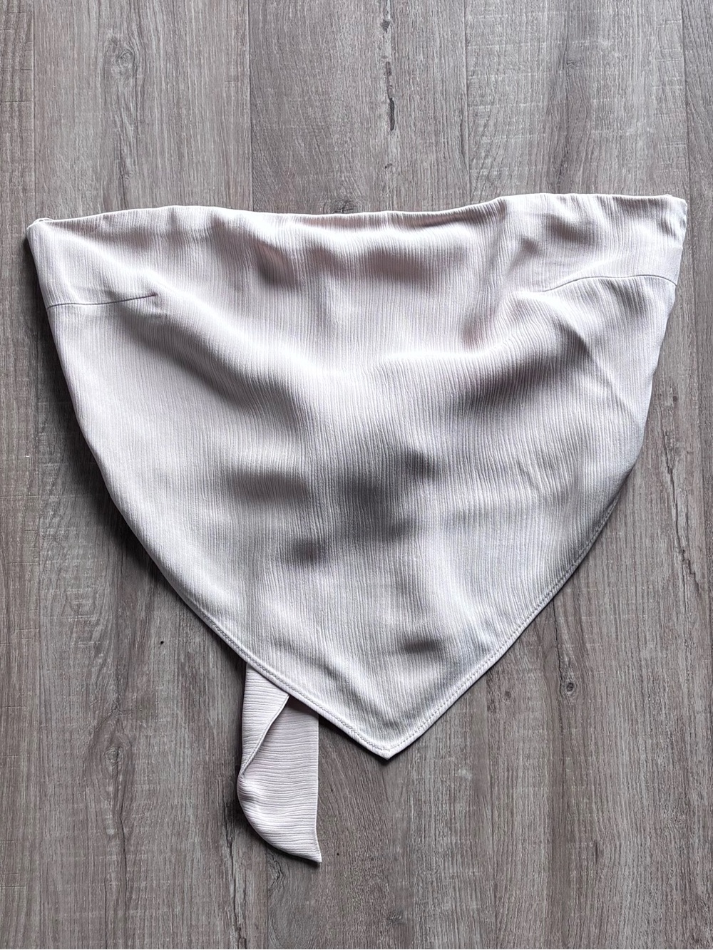 Zara Cream Textured Strapless Cropped Tied Top
